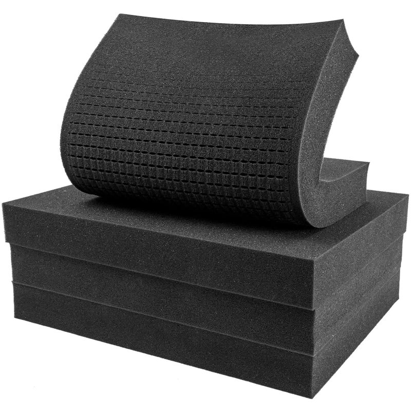 Guntechkit 4 Pack 16 x 12 x 2 Inch Gun Case Foam Inserts - Precut, High-Density Black Foam Padding Customizable Padding for Gun Parts, Toolboxes, Camera Bags & Precision Equipment Protection - Image 1
